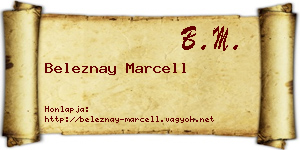 Beleznay Marcell névjegykártya